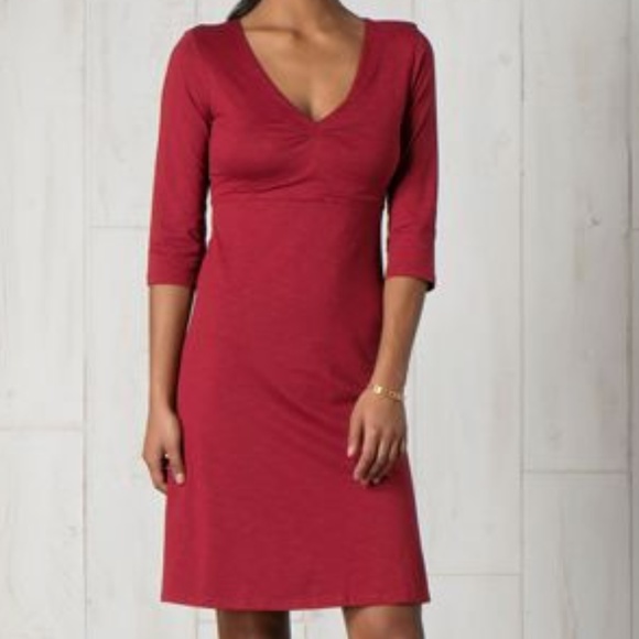 Toad&Co Dresses & Skirts - Rosalinda 3/4 Sleeve V-Neck Dress - Red